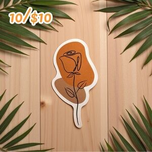 Minimalist Rose Line Art Sticker – 2 1/2” Glossy